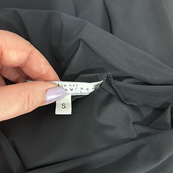 Bryn Walker Satin Black Elbow Length Dolman Sleeve Cowl Neck Top Size S - Picture 6 of 10